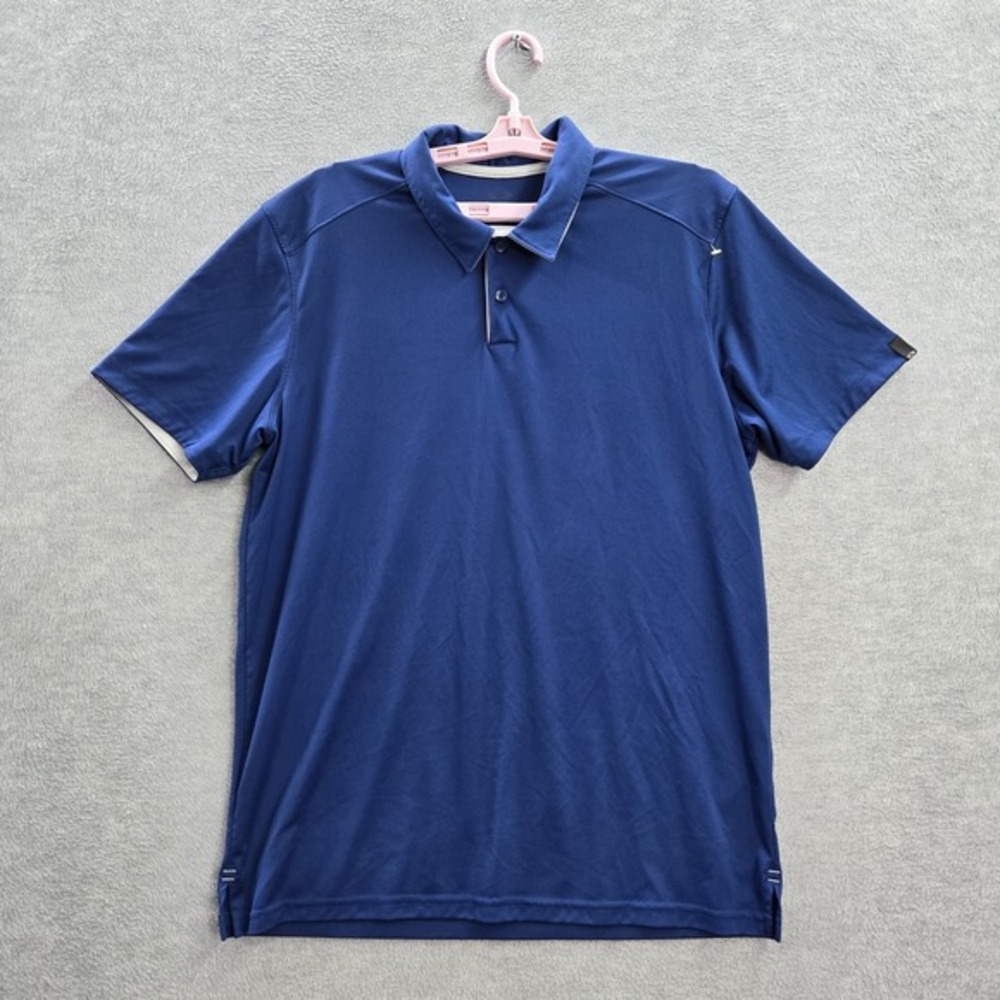 Oakley Men Polo L Blue Golf Performance Short Sleeve